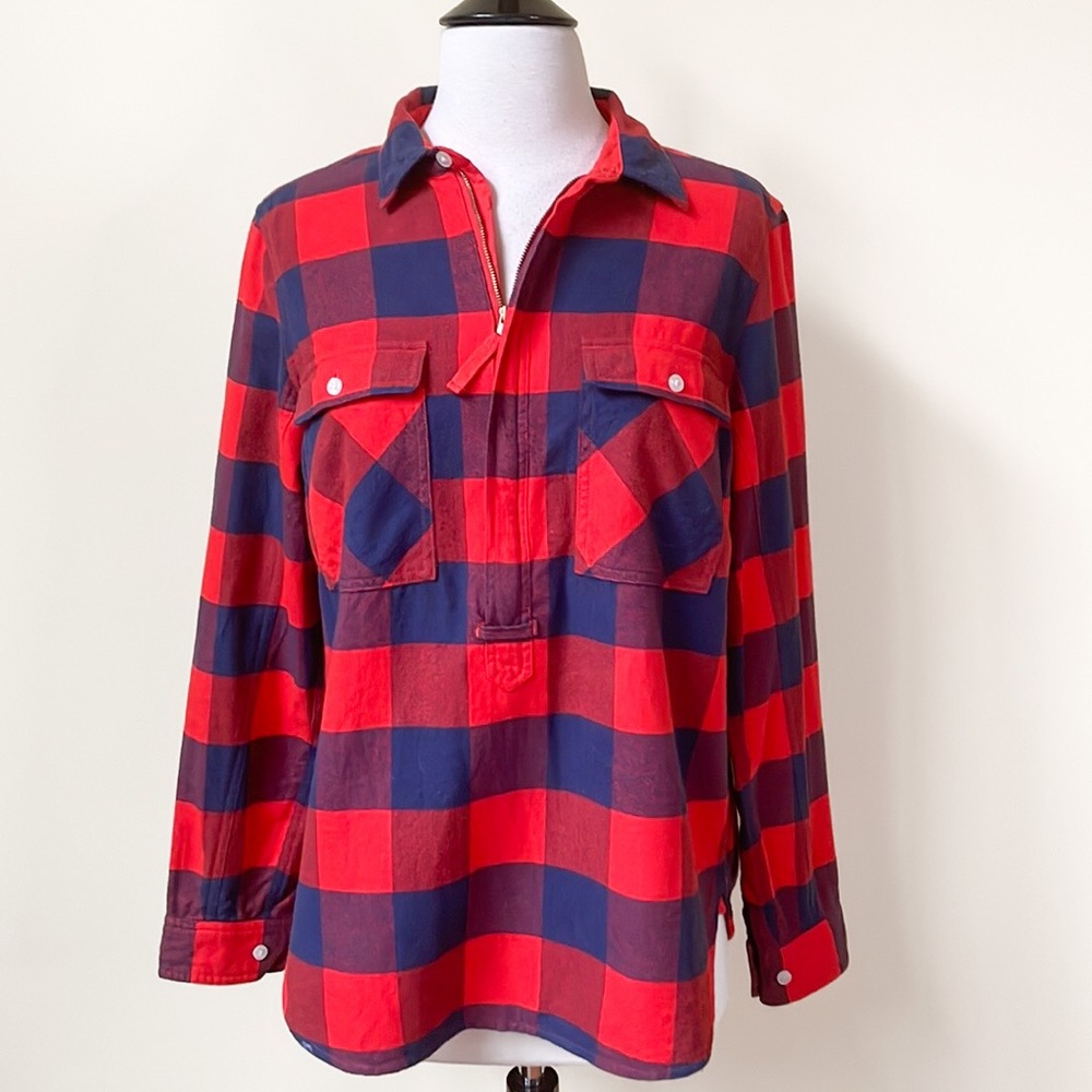 J. Crew Plaid Popover Flannel Shirt
